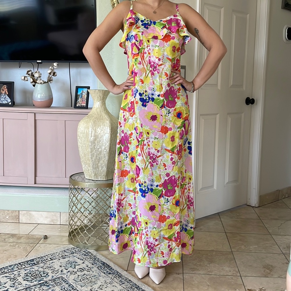 100% silk Anthropologie by B.B.Dakota  maxi dress new never worn. - Picture 6 of 13